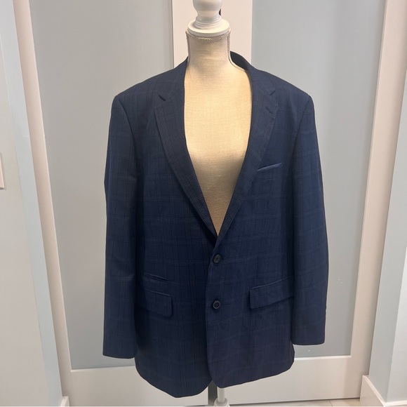 Alan Flusser Navy Plaid Blazer - Picture 2 of 5